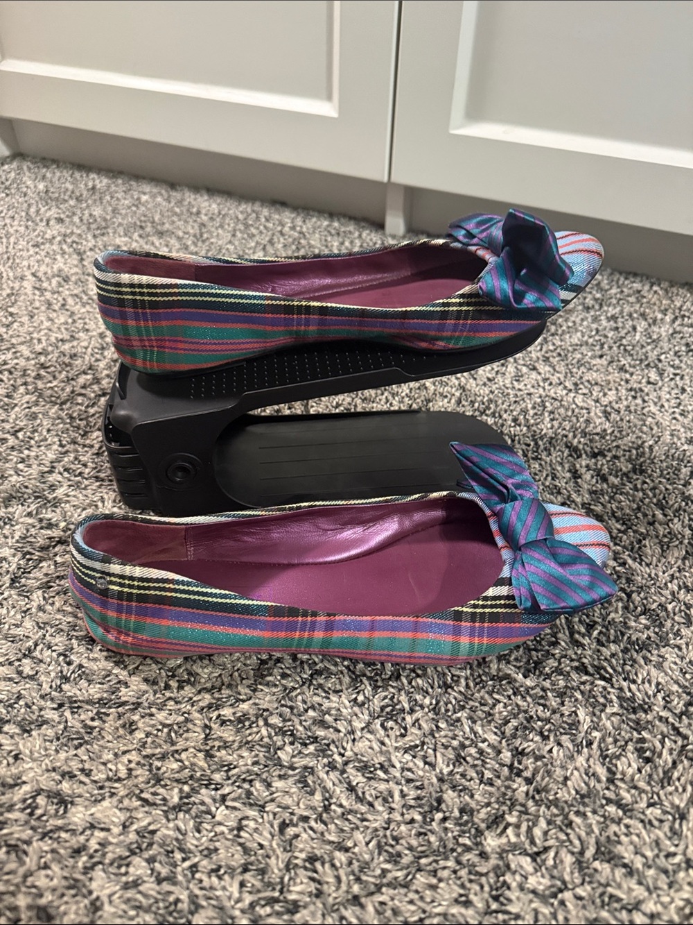 Coach Cambria Women’s Flats Size 8B Plaid Tartan Bow Ballet Shoes Q1003